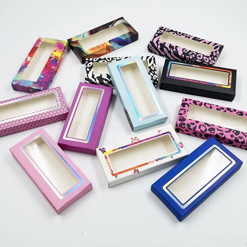 Y Customized Eye Lash Box Cheap Rectangle Eyelash Packaging Box 1pair 2 Pairs Cardboard with Private Label