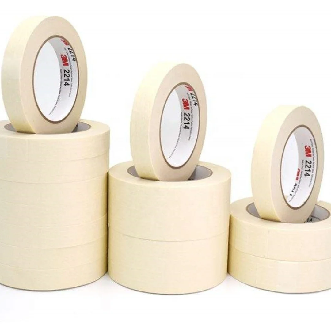 3M 2214 Low Temperature Crepe Paper Rubber Masking Tape Cheap High Quality for General Purpose