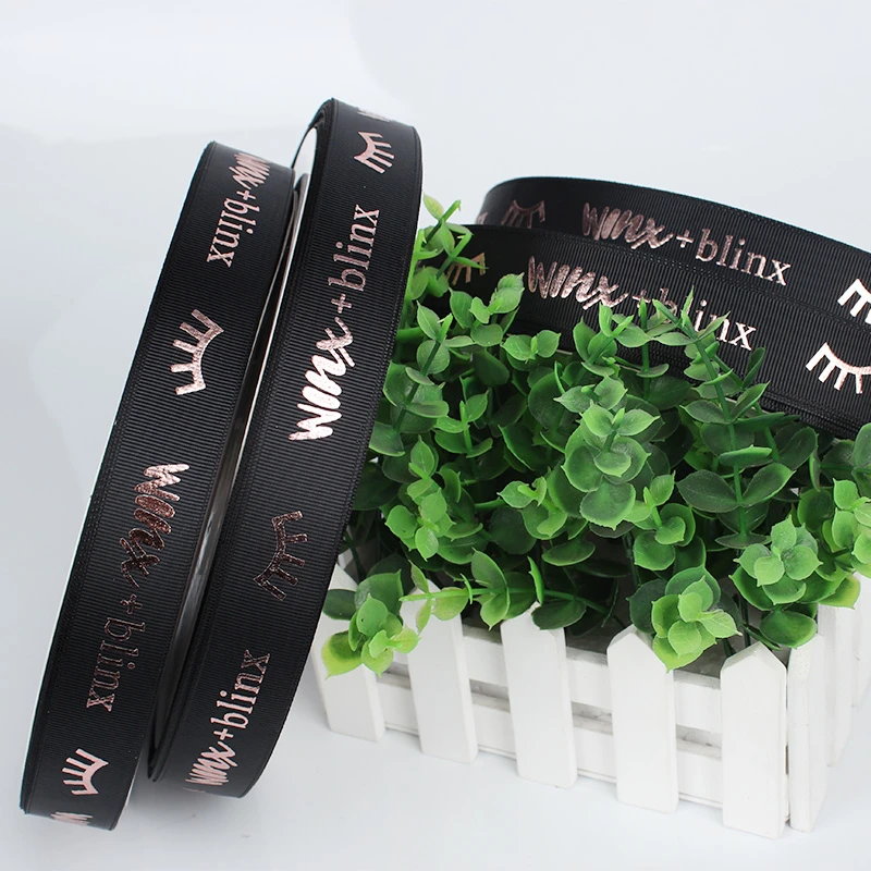 customized import ribbon polyester printing grosgrain  flower import ribbon Wholesale Wave point bow Grosgrain ribbon