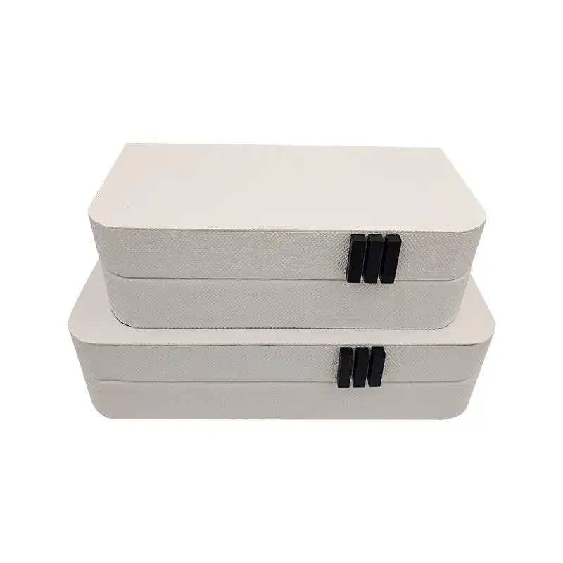 Modern luxury women velvet leather wood jewelry organizer decorative box