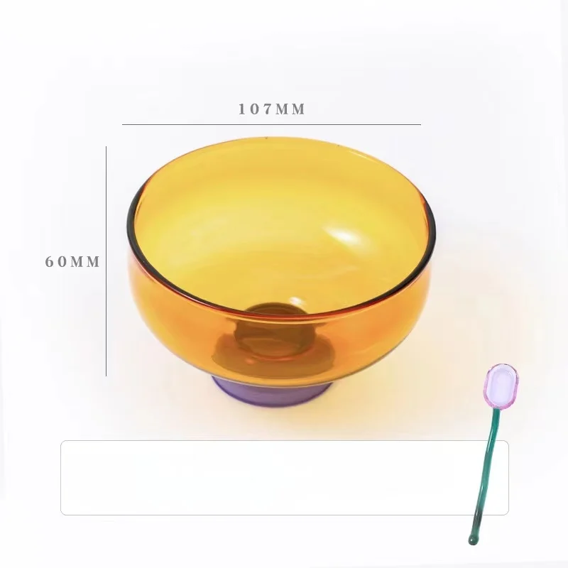 High Quality Glass Bowls Custom Colored Bowl Set for Ice Cream Fruit Sala