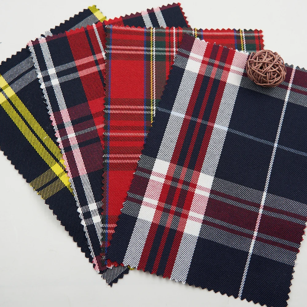 Wholesale Super Soft Woven Yarn Dyed Cotton Polyester School Uniform Plaid Lining Fabrics