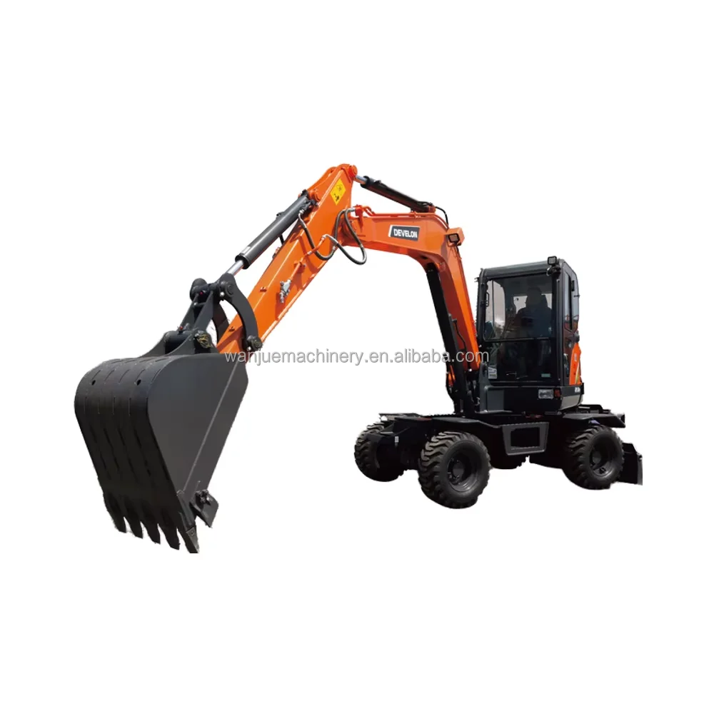 Продано Оригинальное колесное экскаватор develon doosan dx60w мини оборудование 6 тонн экскаватор-экскаватор
