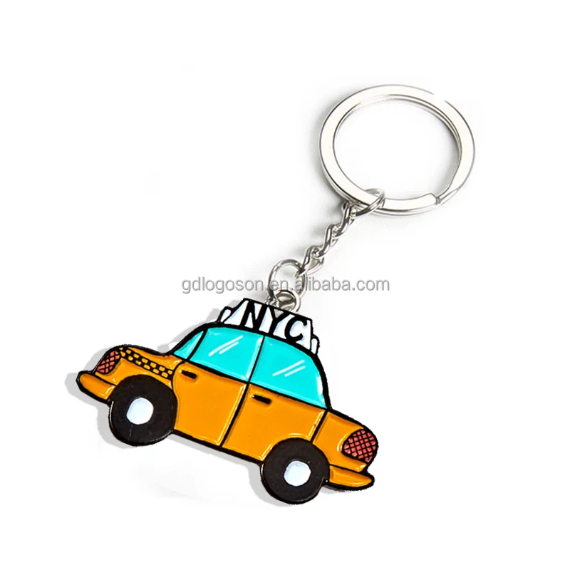 New York Cities Famous Souvenir Yellow Mini Taxi Keychain Tourist Gift NYC Enameled Taxi Cab Key Chain