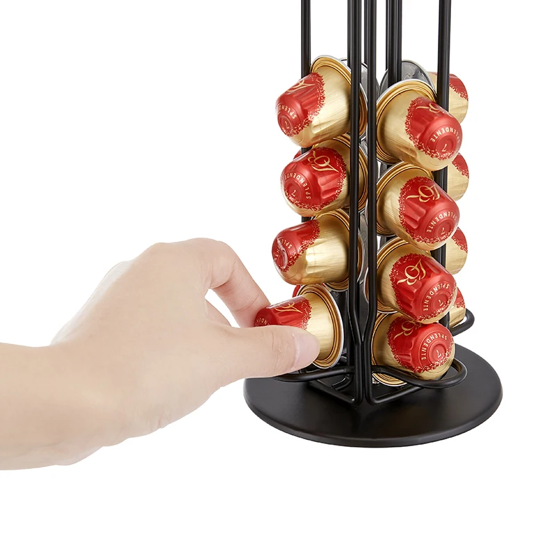 Hot sale nespresso capsule holder Rotating Pod Tower Rack and coffee porte capsules holder houder for coffee pods