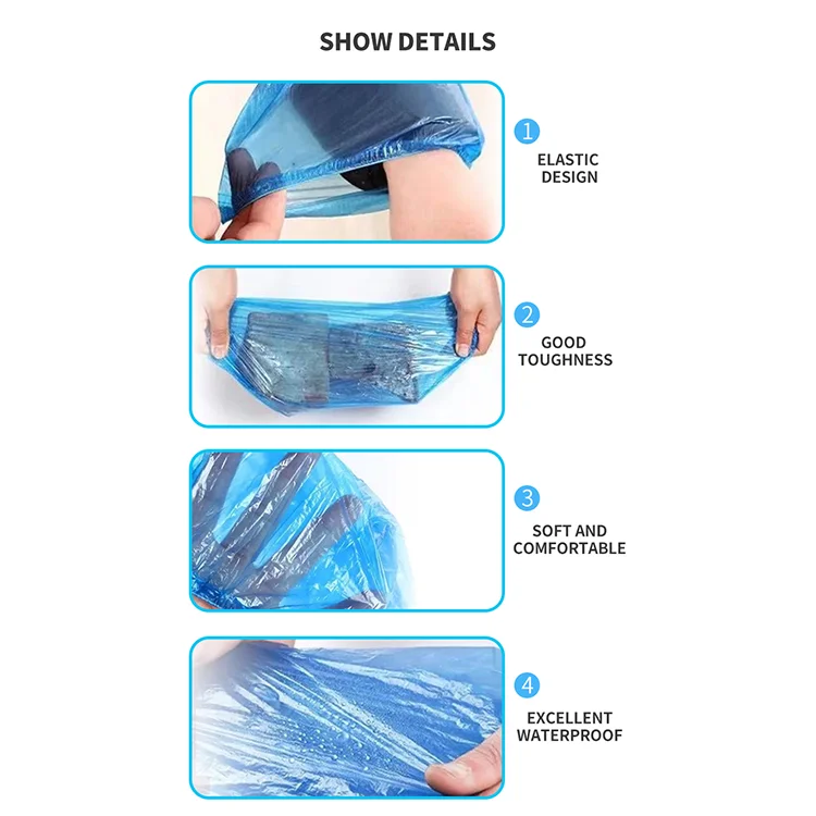 Disposable Blue CPE Plastic Arm Cover Sleeves for Food Industry PE Safety Products
