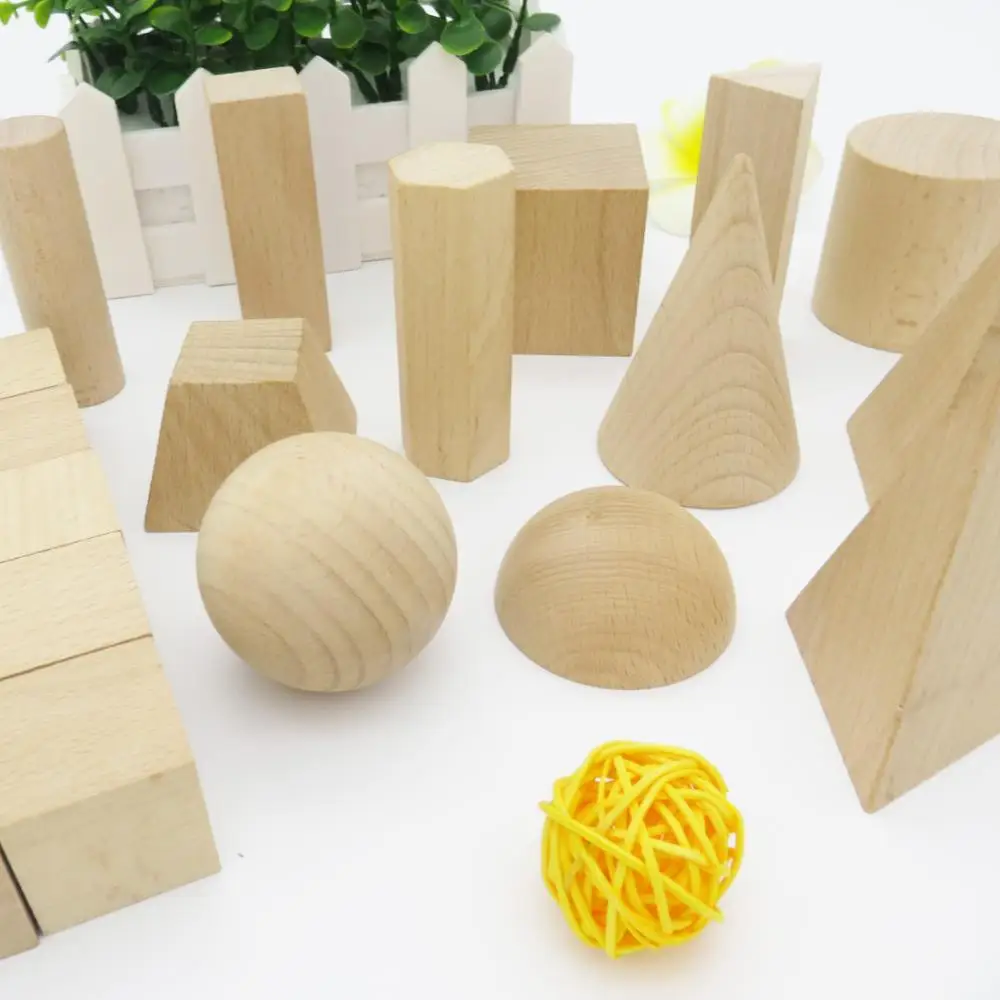 Набор геометрических блоков из 22 предметов для обучения, деревянная модель, набор строительных блоков для детей, обучающие игрушки