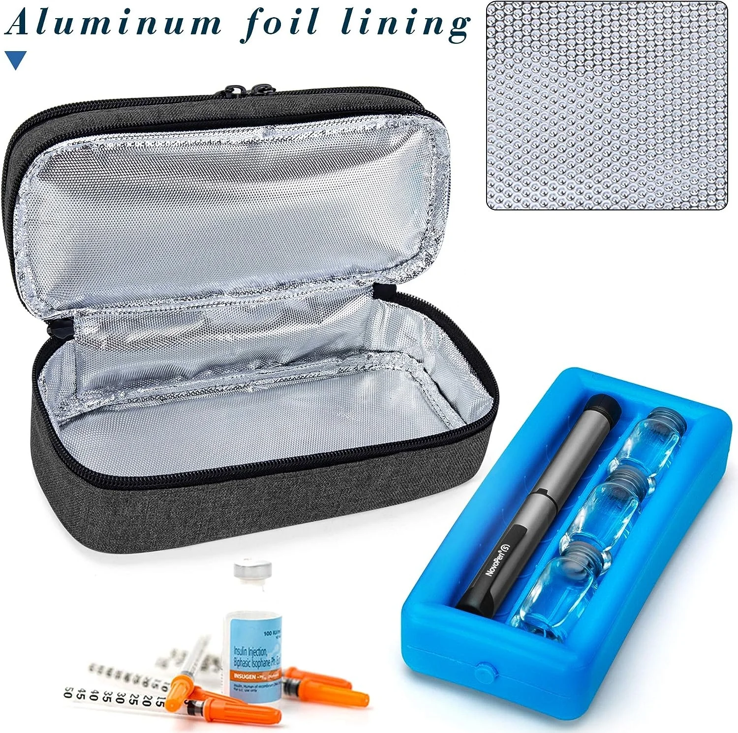 Custom Insulin Refrigerator Portable 2 Layers Insulin Pen Case Insulated Insulin Bag Cooler