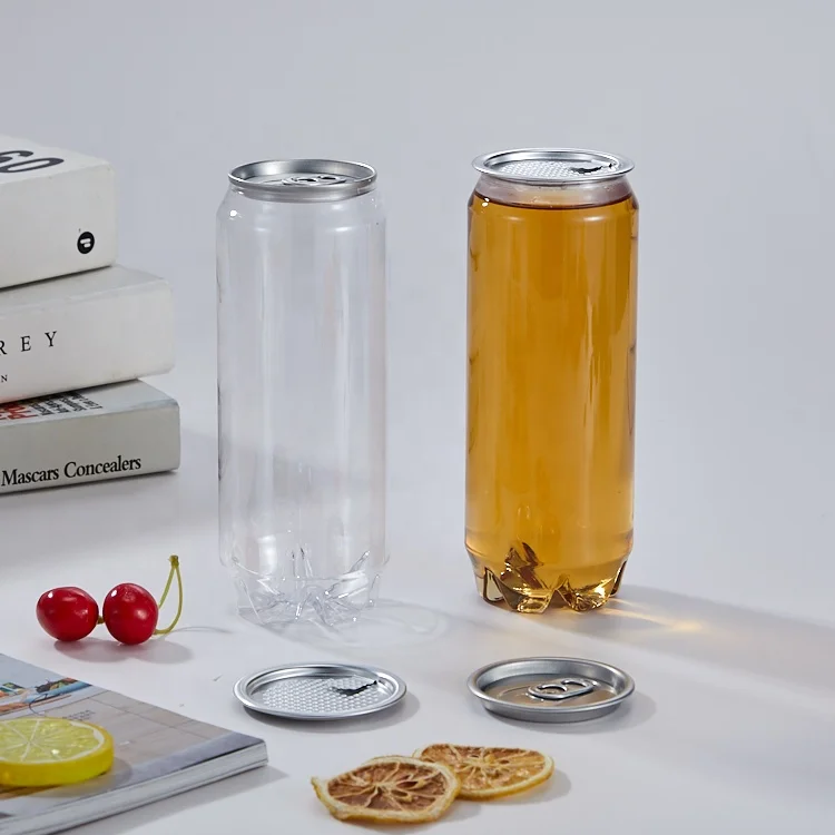 Clear Easy open end Safe Coffee  Plastic  Soda Can 330ml factory manufacturer suppliers Transparent PET Can
