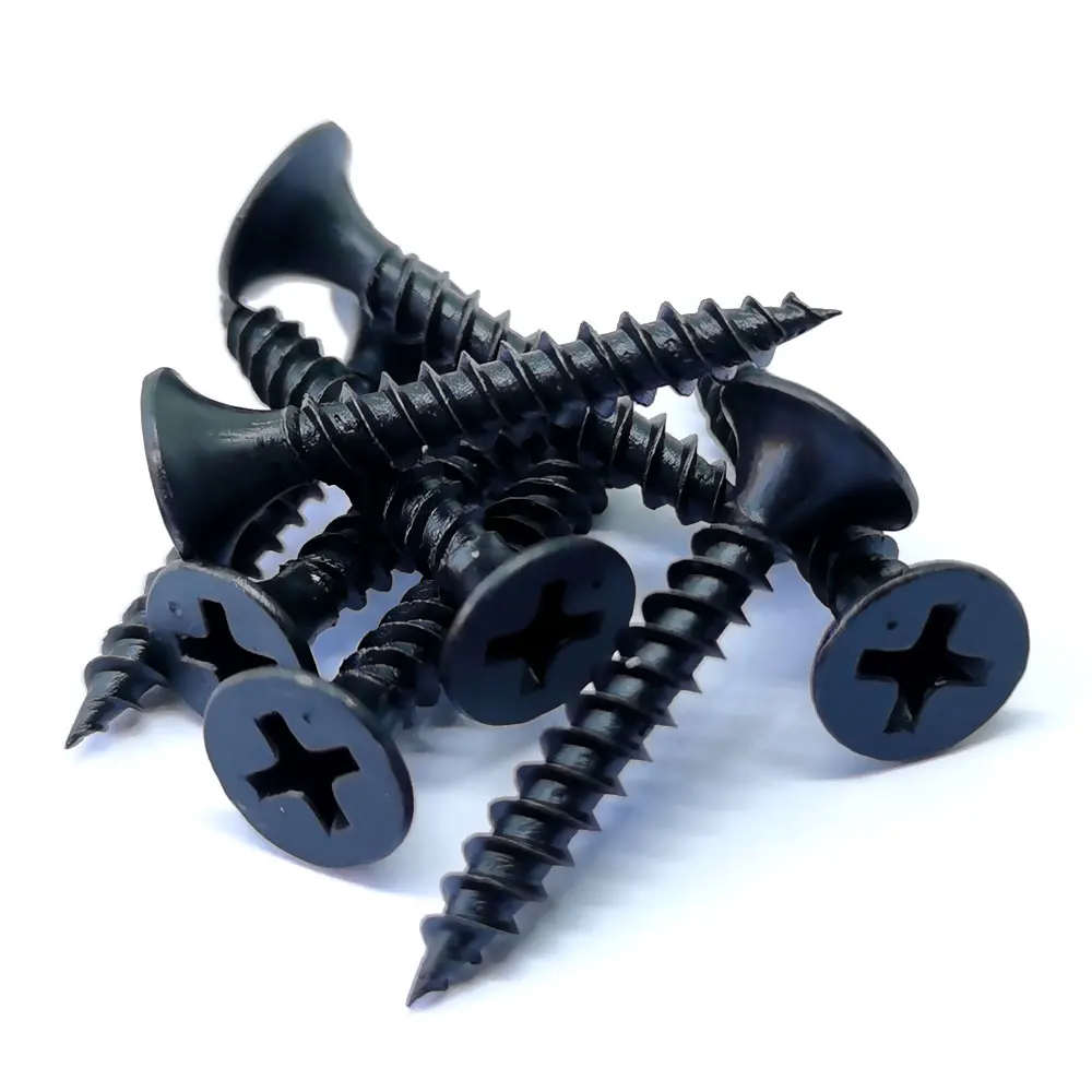 China Taiwan Manufacturer Hot Selling Drywall Screw 3 5x25 Pointed High Quality Black Phosphated Coarse Thread Drywall Screw