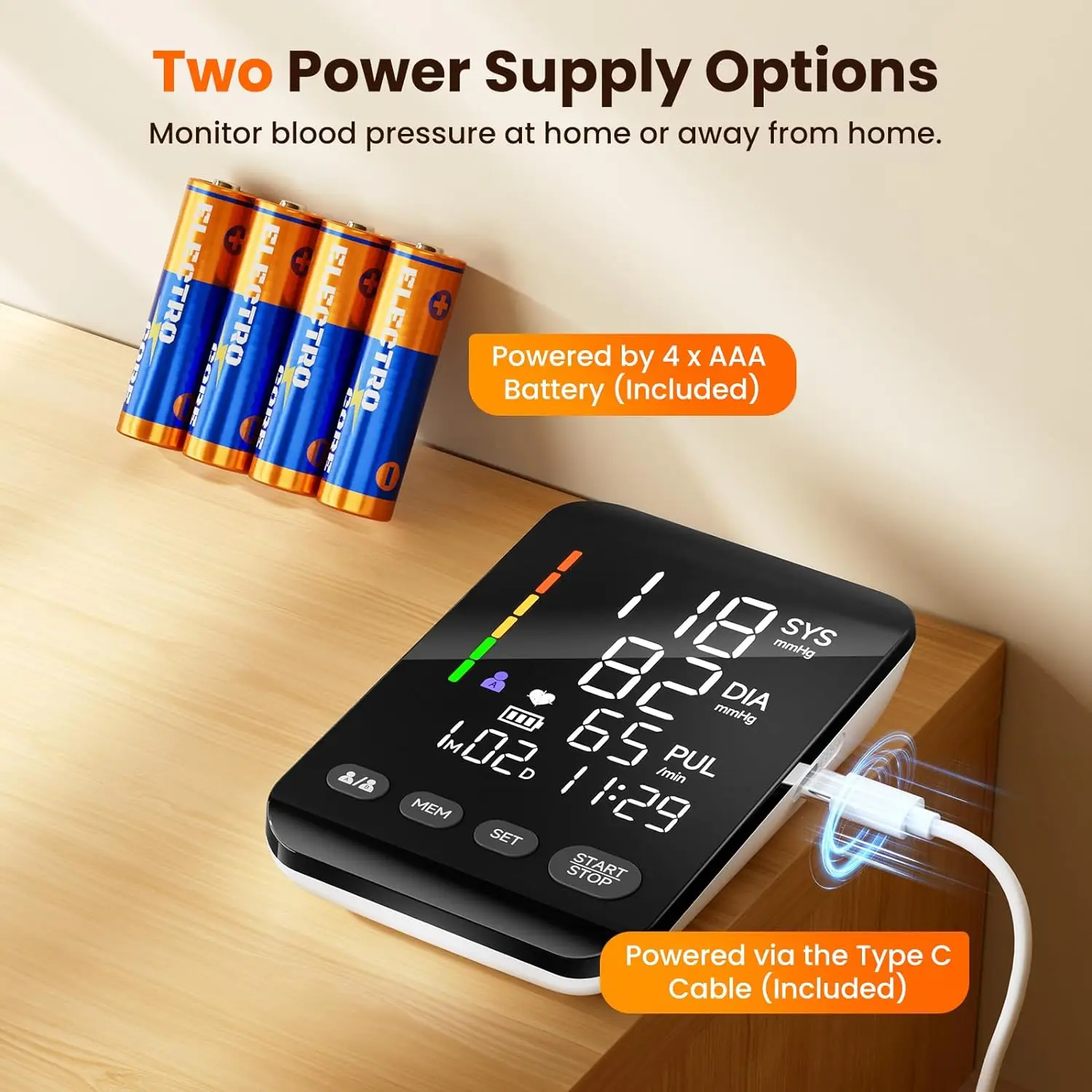 Blood Pressure Monitors for Home use Digital Blood Pressure Machine with Backlit LED Display Upper Arm Blood Pressure Monitor