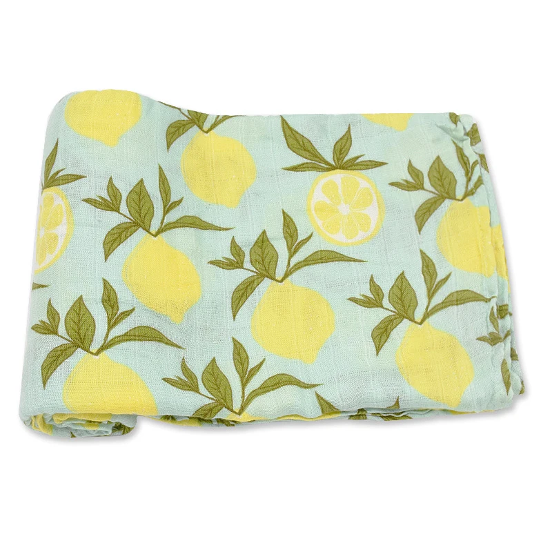 Foreign trade export bamboo fiber bamboo cotton 2-layer gauze baby carriage cover blanket newborn swaddle towel