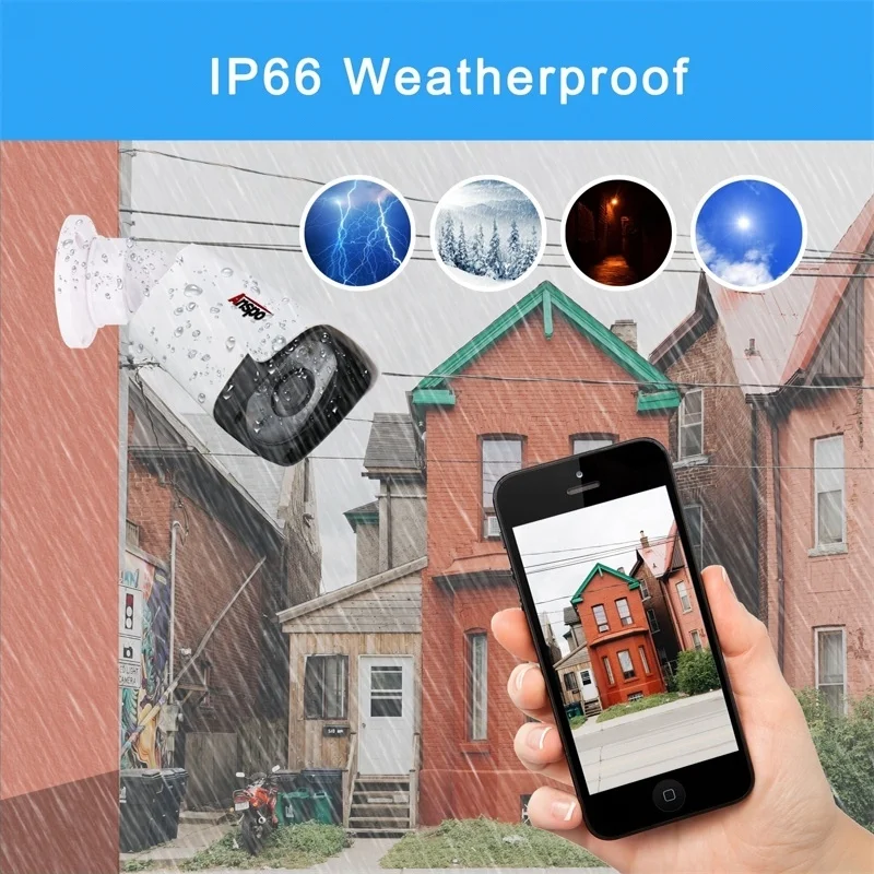Anspo CCTV камера системы 8-канальный сетевой видеорегистратор AHD 1080P с 2MP DVR полный комплект открытый внутренняя защита от атмосферных воздействий P2P plug