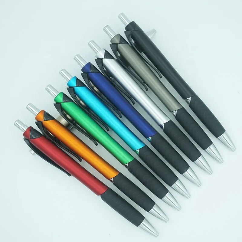 Wonderful Hot Sale Metallic Colored Painted Barrel With Black Rubber Grip Bolt Action Novelty Pens