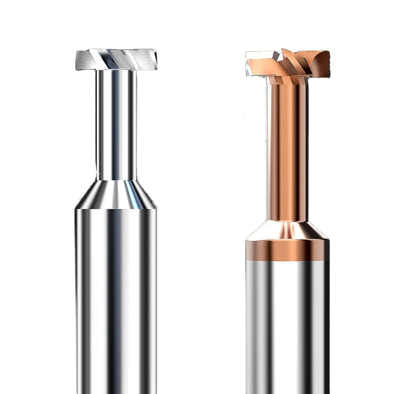 T track two flutes spiral flat milling cutter carbide cnc slotting cutter for aluminum stainless steel