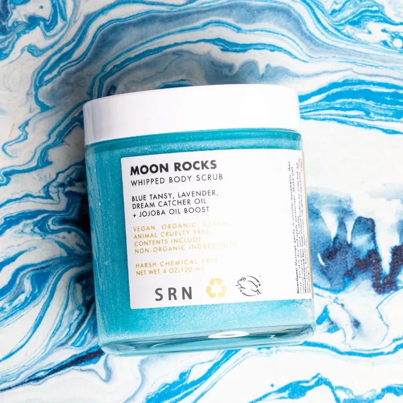 Whipped Body Scrub Wholesale OEM Organic Blue Tansy Jojoba Oil Sugar Exfoliator Nourishing Body Wash Scrub