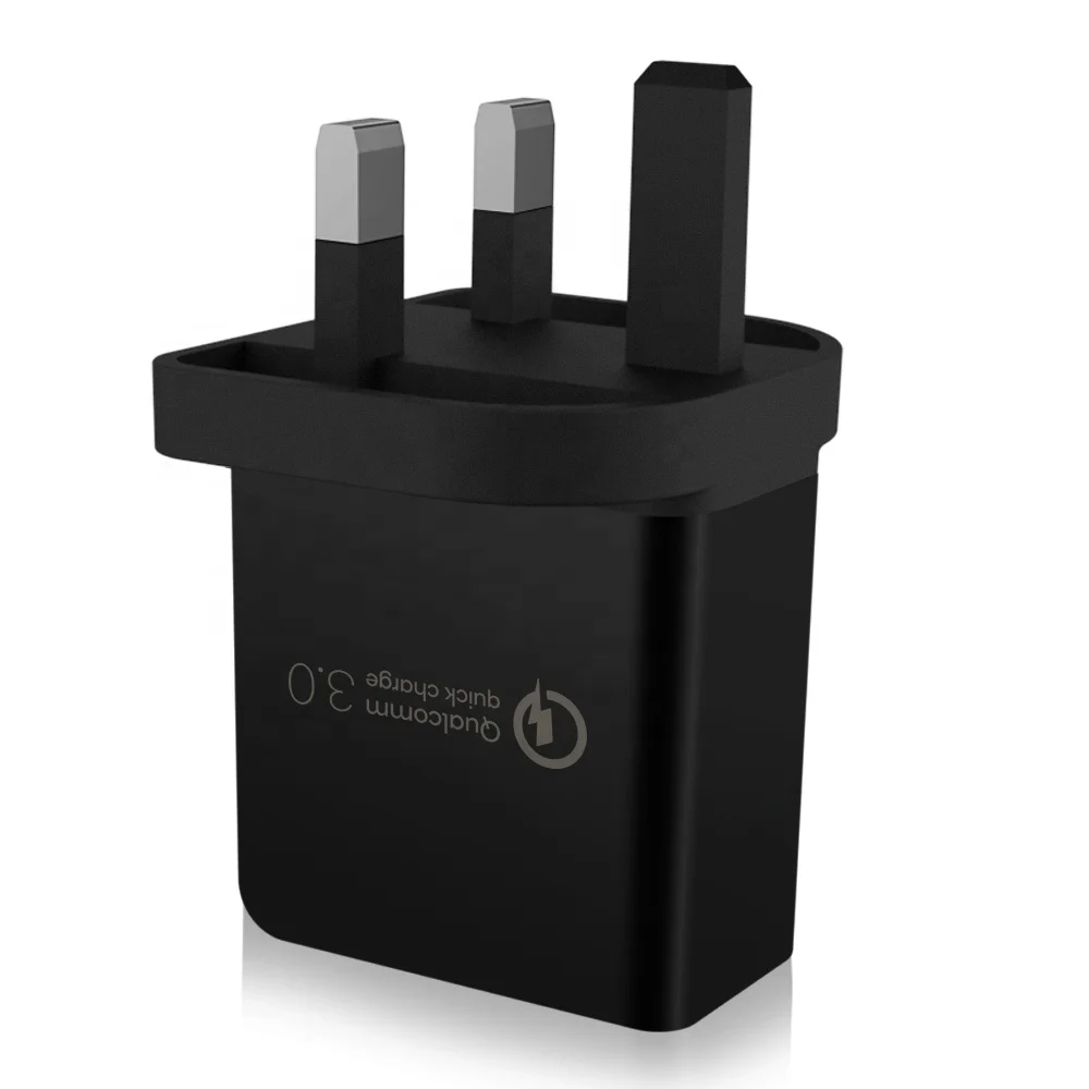 Quick Charge 3.0 18W USB Wall Charger US UK EU plug Compatible Samsung Galaxy Note8 LG G6 / V30 and More Qualcomm Certified