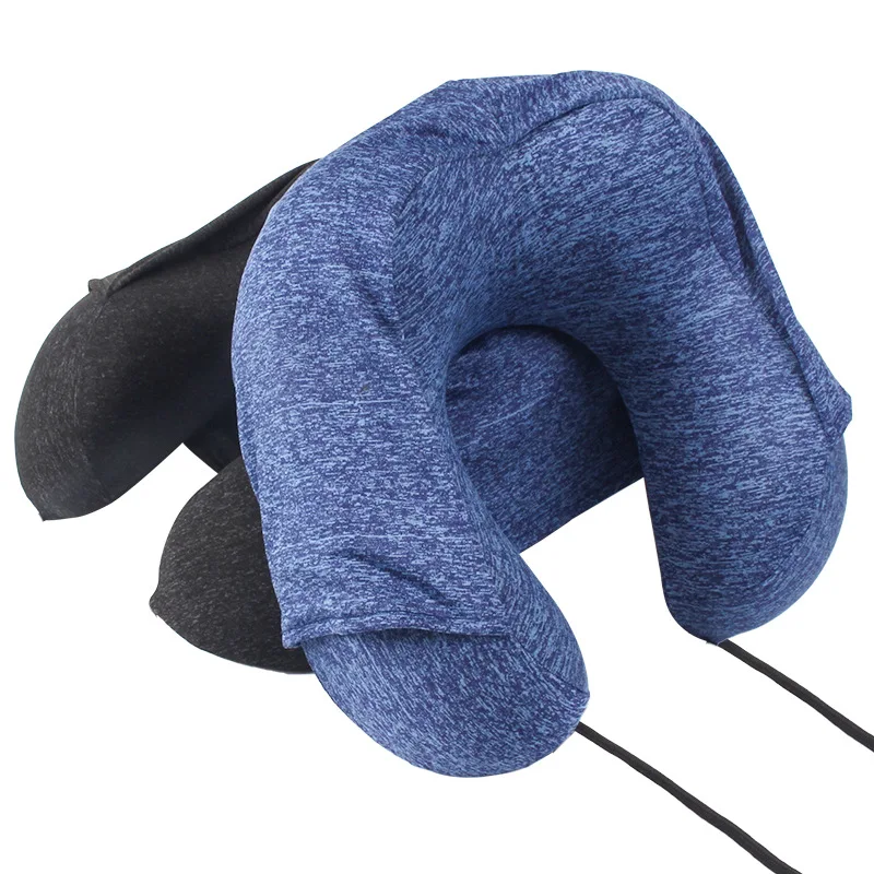 Travel pillow for airplane memory foam hooded travel pillow for airplane case airplane headrest pillow with hoodie