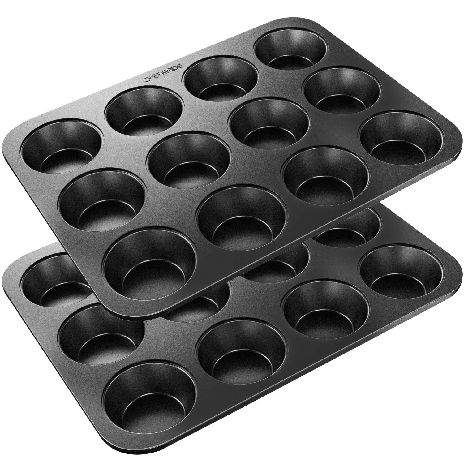 Carbon Steel Oven Bakeware Non Stick 12 Cup Round Cake Mould Cupcake Tin Muffin Mold Tray Baking Pan