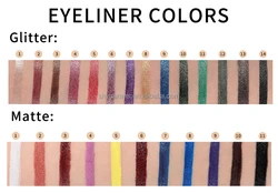 ES72 25 Colors Liquid Glitter Eyeliner Metallic Shimmer Glitter Eye liner Long Lasting Waterproof Water Proof Eyeliner
