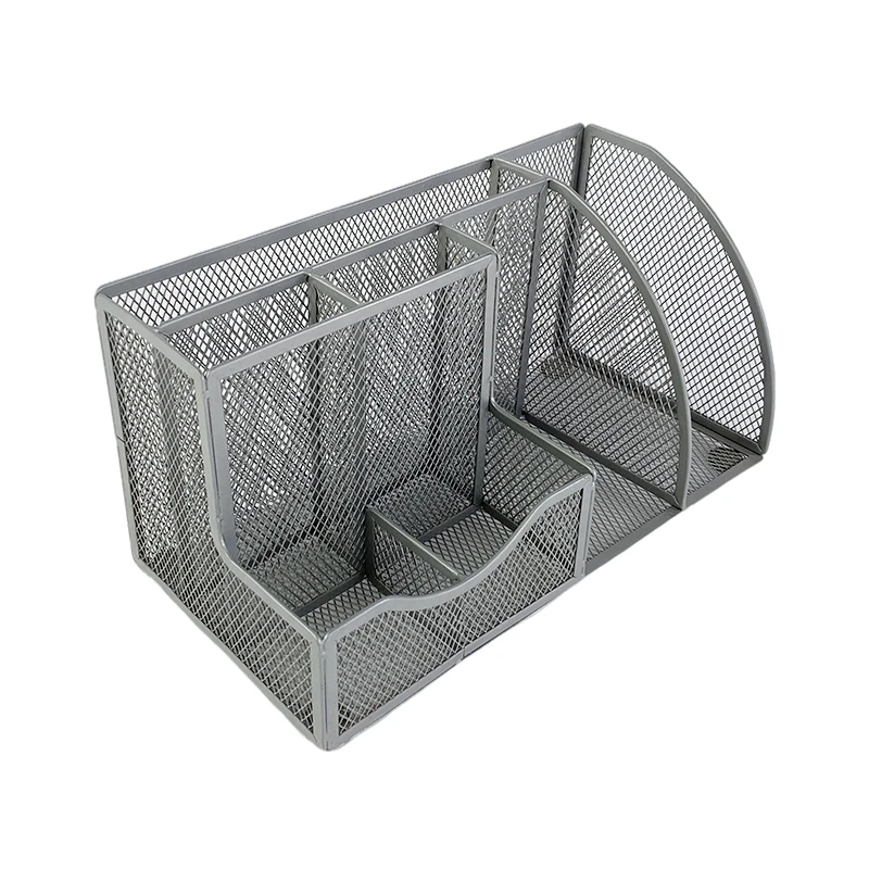 Office Multi Functional Metal Wire Mesh Portable Desk Storage Organizer