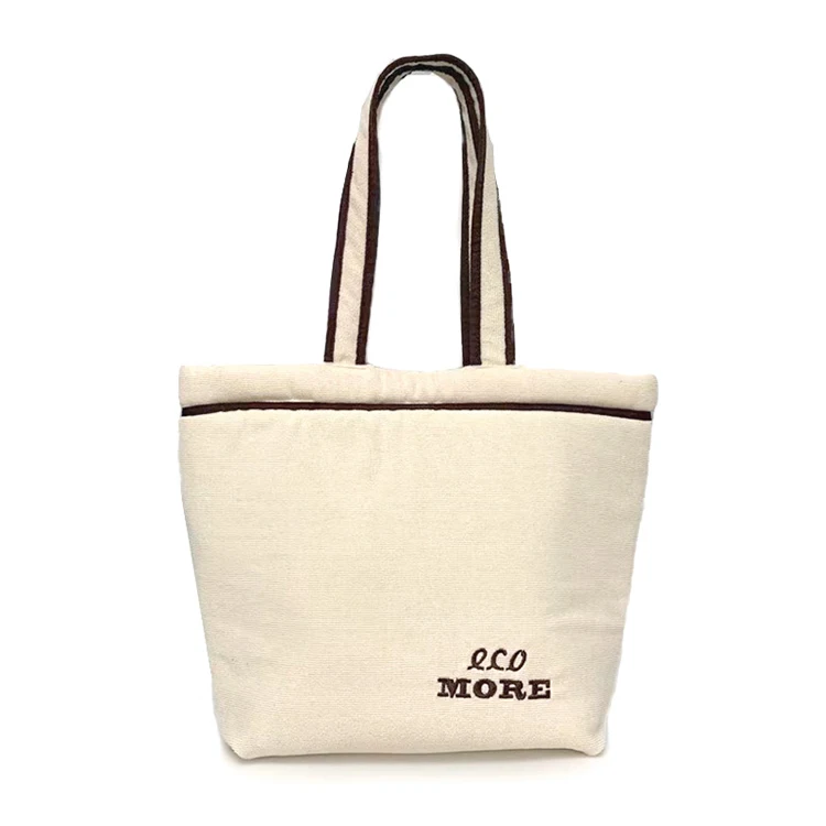 Eco Material Recycled Fabric Shoulder Bag Luxury Hand Bags Sustainable Terry Towel Women Tote Bag