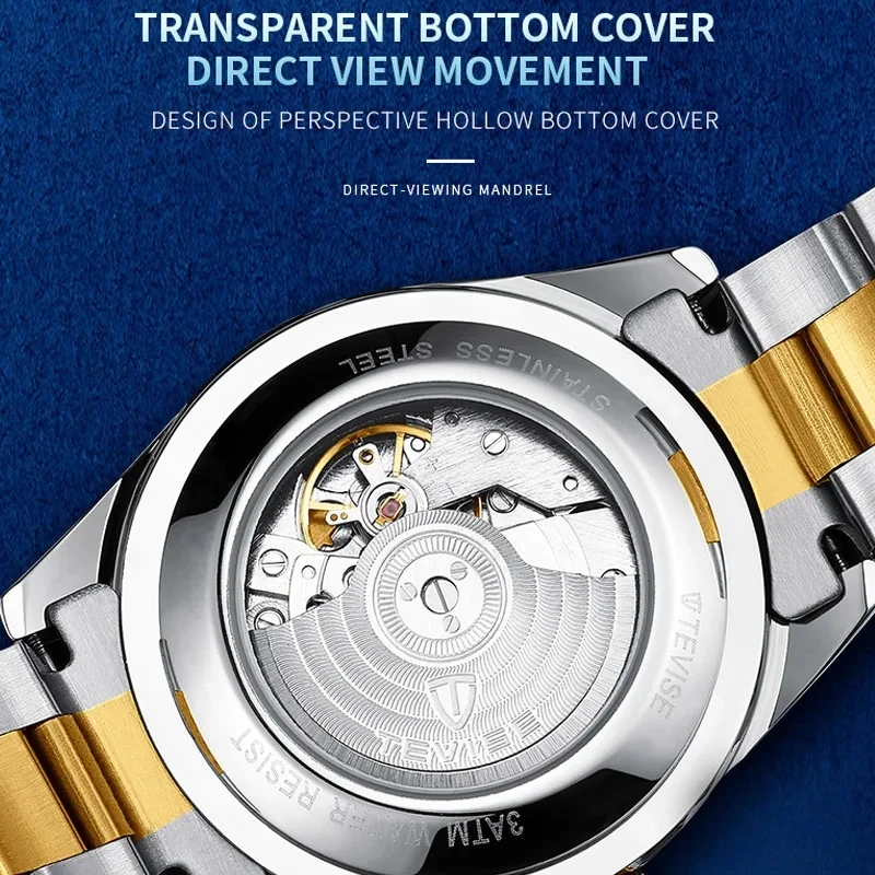 TEVISE Mens Watches Drop Shipping Top Brand Men Mechanical Watch Fashion Luxury Stainless Steel Male Clock Relogio Masculino