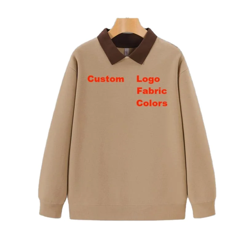 New Heavyweight Thick Hooded POLO Sweatshirt for Youth Custom Oversized Crewneck Drop Shoulder Printed Cotton Oxygen Design