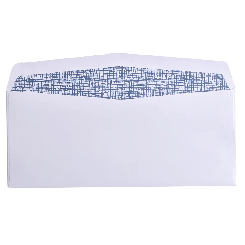 Бумажный конверт с открытым боковым швом в диагональном стиле #10 индивидуальный V-образным вырезом без окна белая бумага деловой 28 фунтов