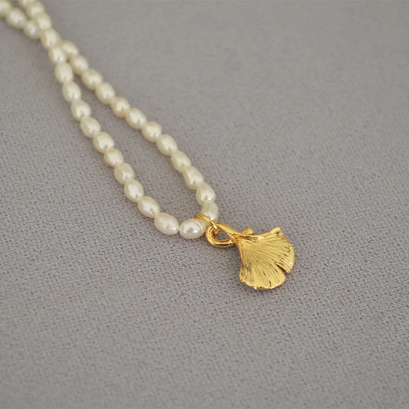 moon and star design round pendant choker real gold plated beaded freshwater pearl necklace jewelry jewellery