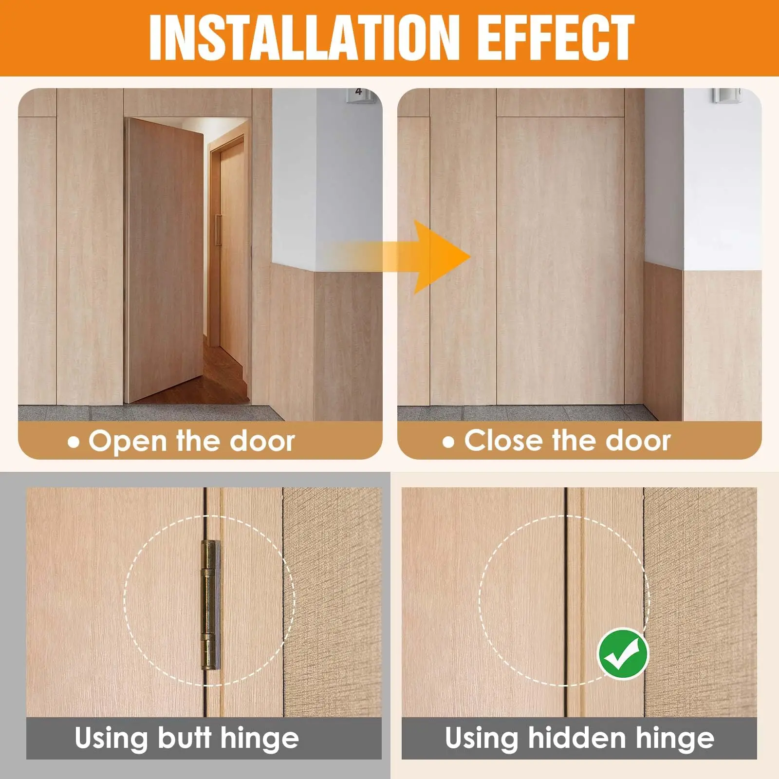 Popular  invisible Door Hinges  Good bearing capacity hinge for Secret Door adjustable concealed hinge