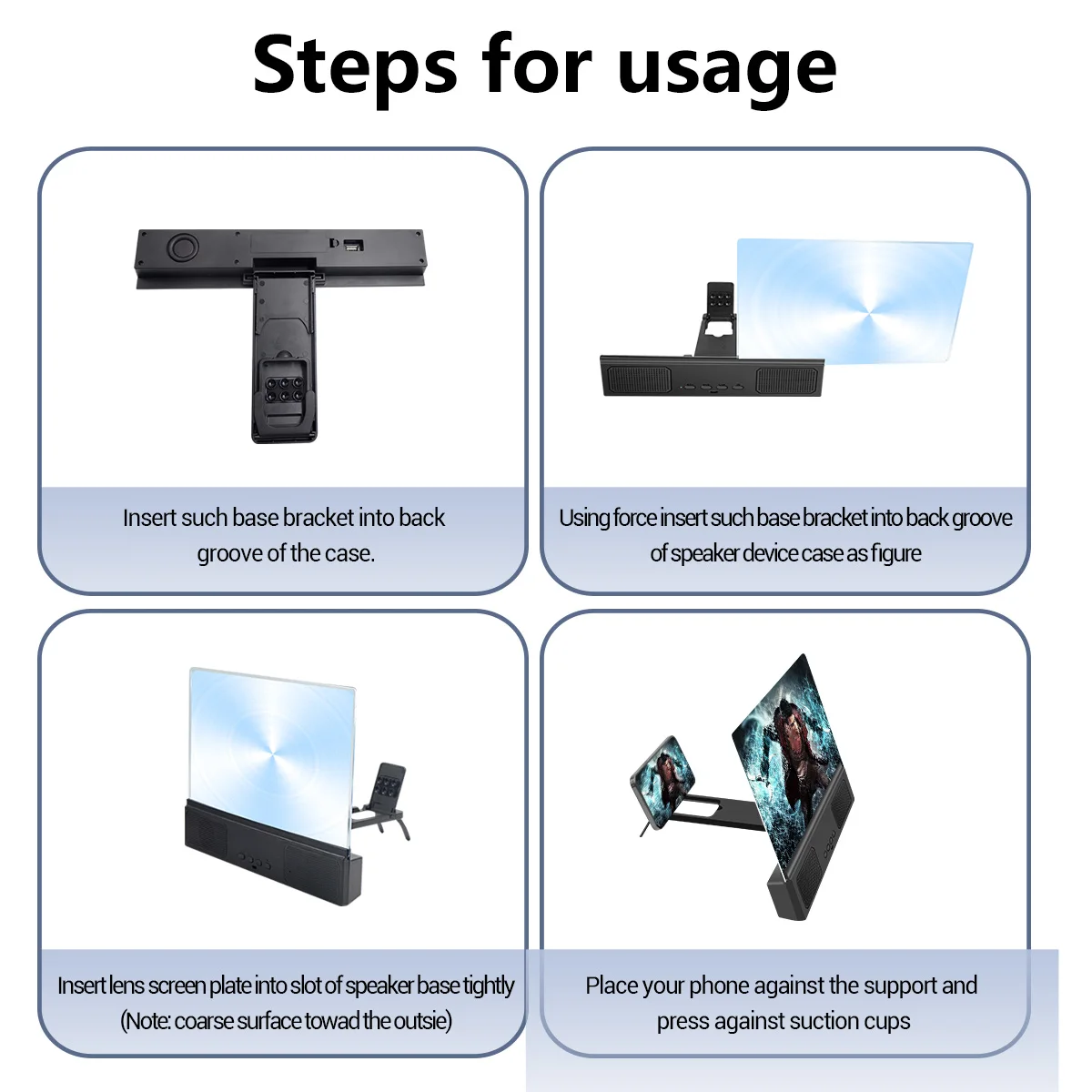 Universal Mobile Phone 14 inch Screen Magnifier Enlarger Video Amplifier Projector Bracket Desktop Holder Stand