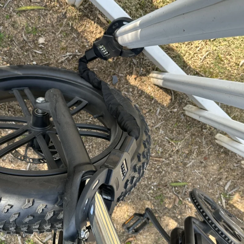 Heavy Duty Twins Anti Theft Waterproof Handcuff 4 Digit Combination Chain Lock with Bag for E-scooter E-Bike Bicycle Motorbike
