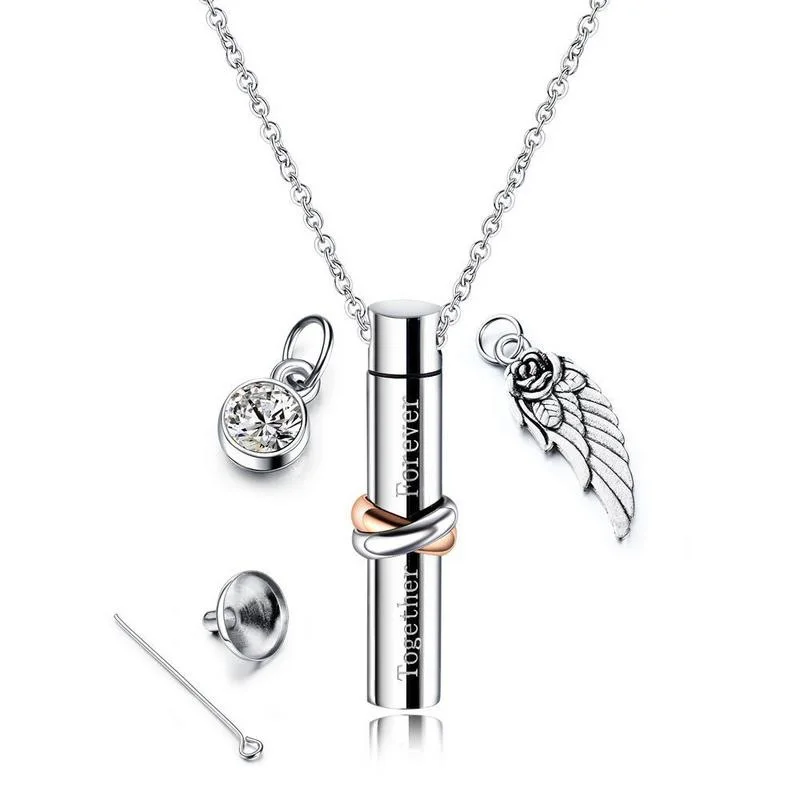 
Pendant Memorial Urn Stainless Steel Ashes Necklaces 