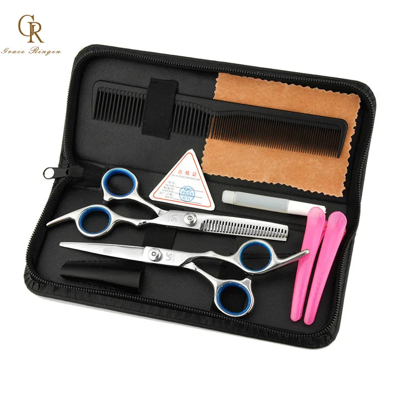 Ножницы для волос, набор для домашнего использования, парикмахерские ножницы комплект Высокое качество стрижки волос Бритва филировочные ножницы парикмахера для стрижки волос, комплект из 6 шт.