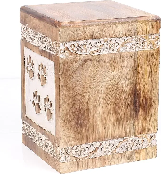 Wooden Pet Memorial Keepsake Cremation Urns for Ashes Pet Urn Wood Keepsake Box