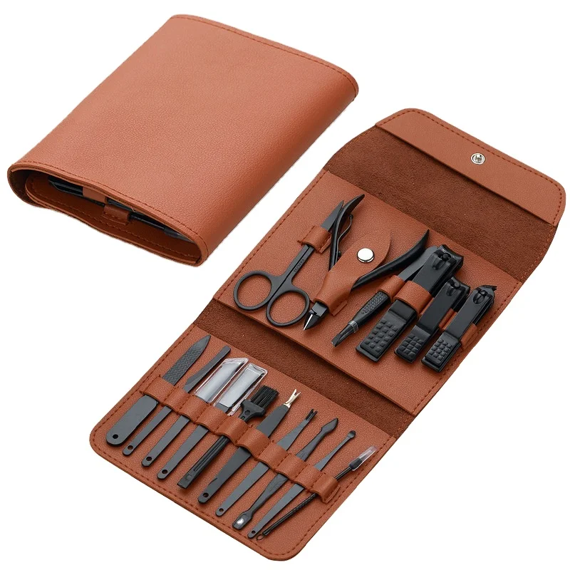 2024 New YD 16 Pieces Manicure Kit Nail Cuticle Scissors Nipper Cuticle Pusher Make Up Beauty Manicure Sets