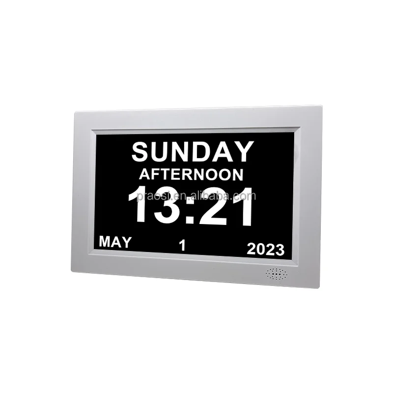 Новый дизайн 2023 8-дюймовые цифровые и аналоговые часы с календарем для пожилых людей деменцией Альцгеймером