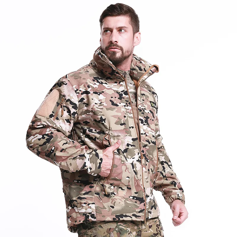 ESDY Mens Outdoor Coat Hunting Fishing Fleece Tactical Softshell Jacket Hot