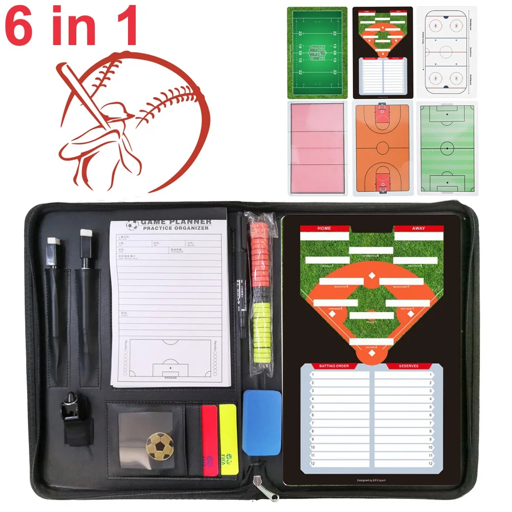 Volleyball baseball hockey coaches tactic board 6 in 1 multi purpose coaches clipboard