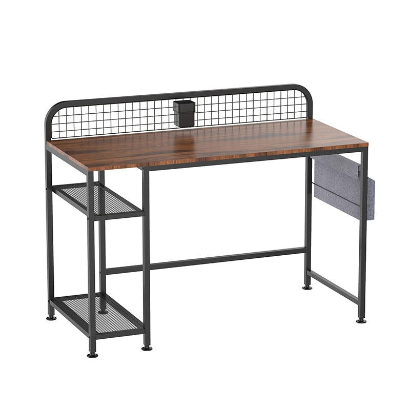 American Amazon Hot Office Furniture Desk Modern Metal MDF Top Computer Table with Storage Bags for Office Building