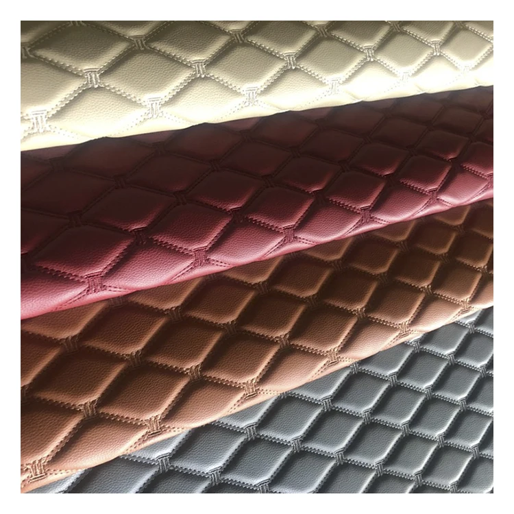 Custom automotive car seat upholstery padded pu pvc leather auto interiors leather for auto upholstery use