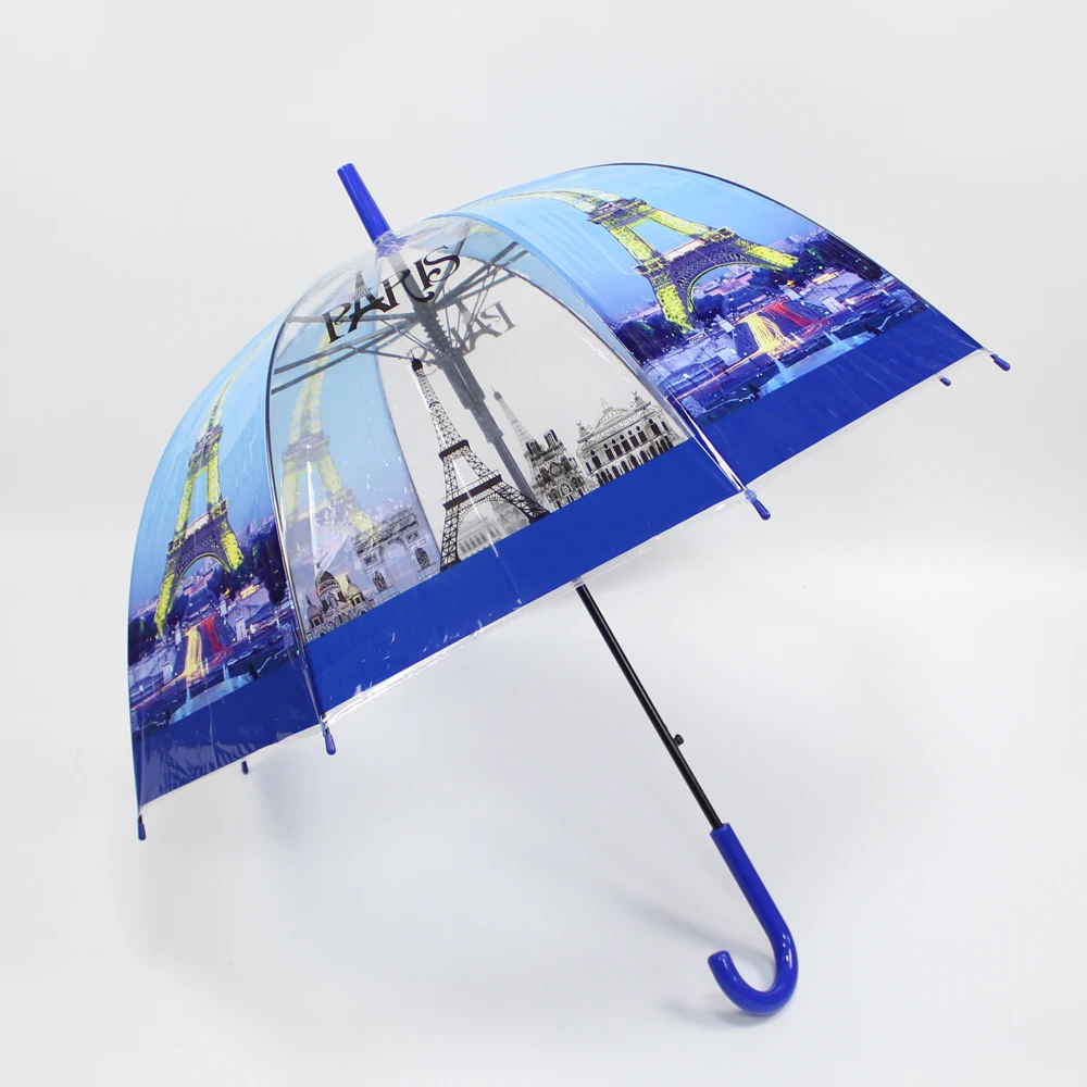 Plastic umbrella Most popular straight auto open cheap straight j handle pairs design  umbrella dome umbrella