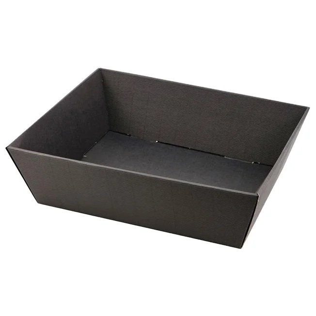 Custom Logo Large Picnic Hamper Basket Cardboard Hamper Gift Box Shallow Corrugated Folding Market Tray Gift Box