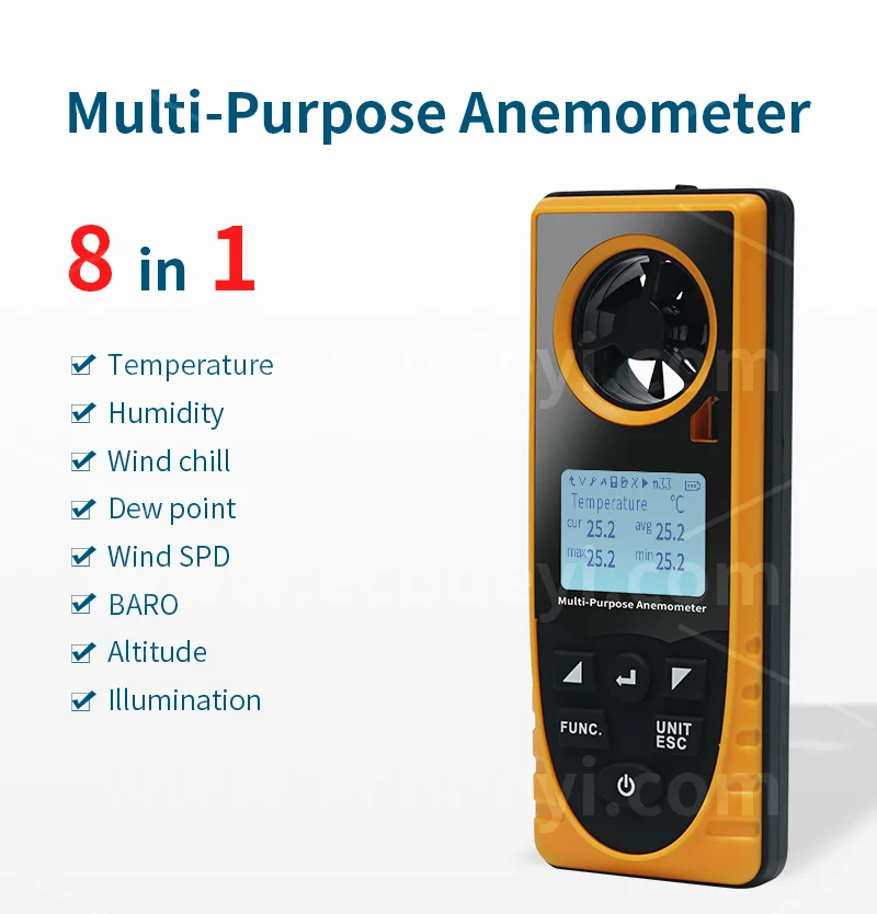 Speed Sensor Meter Handheld For Vane Cup Digital Wireless Turbine Smart Crane Direction Logger And Hvac Cranes Wind Anemometer