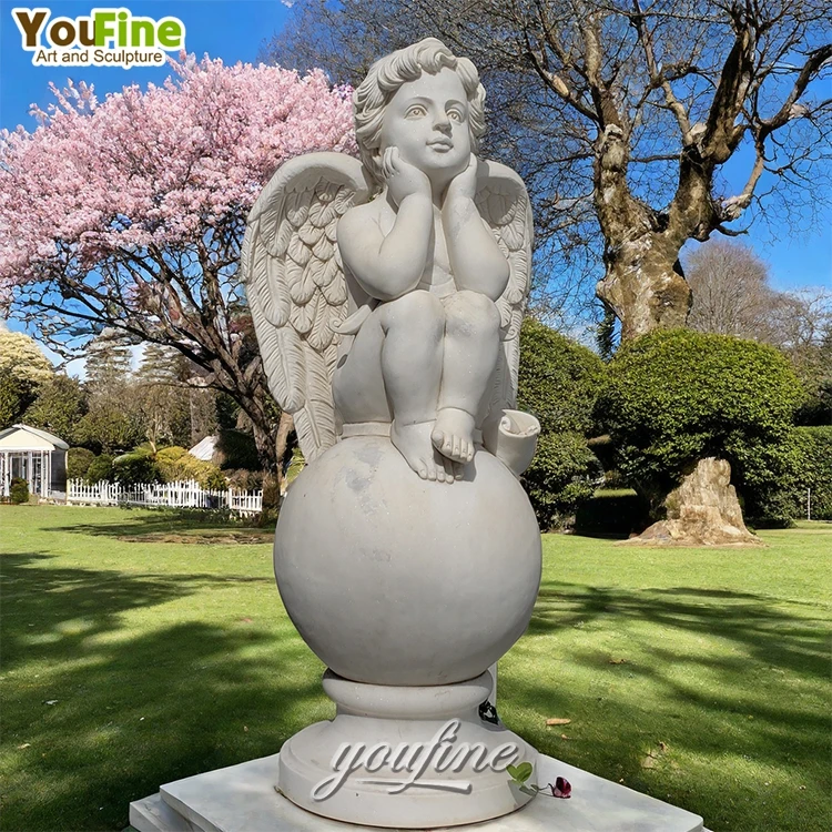 Life Size Outdoor Garden Cherub Marble Angel Child Statue Sculpture