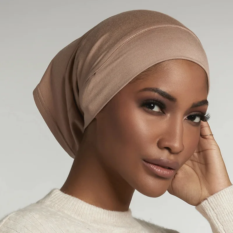 CMX757   Stretch Soft modal  regular front muslim Undercap Round Under Scarf Inner scarf tubes with Ear Hole