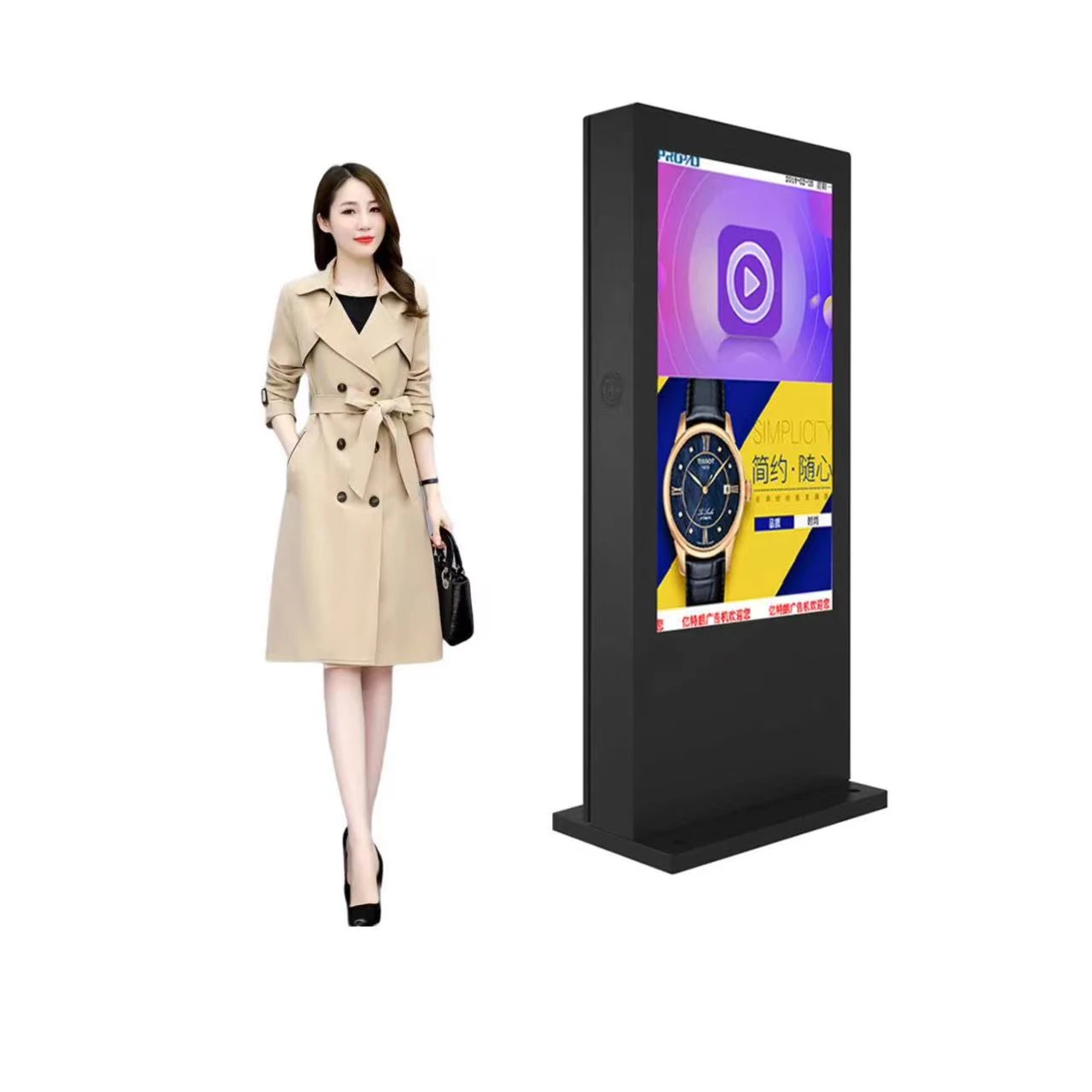 55 inch 4k outdoor player hd lcd touch screen indoor advertising totem kiosk cms software led digital signage and display