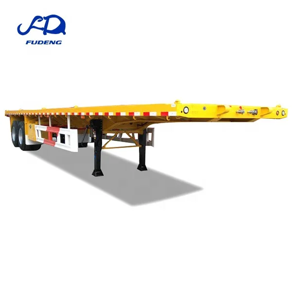2 axle flatbed trailer with bogie suspension 40 ft shipping container delivery trailers