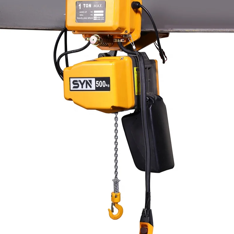 0.5t single chain Chain electric hoist 1 ton cheap hook chain Operation type electric hoist
